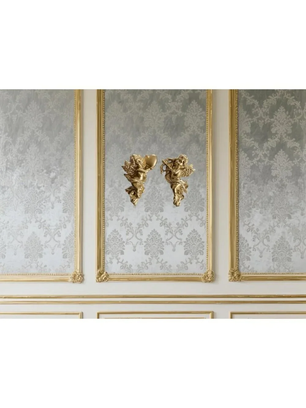 Adorable 2Pcs Cherub Wall Art - Vintage Angel Wings Decor for Home & Wedding